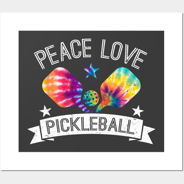 Funky Distressed Pickleball Shirt Peace Love Pickleball Wall Art by kdspecialties